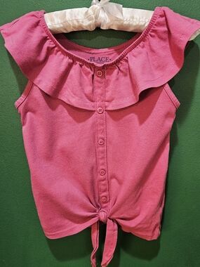 Place Mauve Ruffle Tie-Front Tank